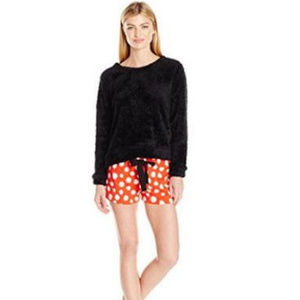 HUE Women's Fleece Shirt & Boxer Pajama Set